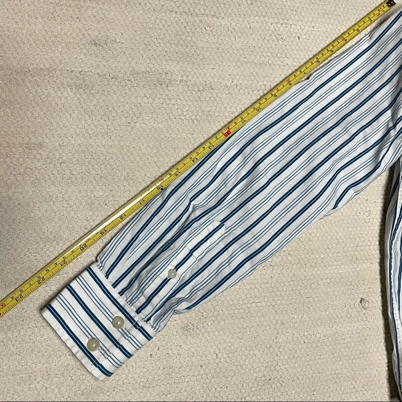 Abercrombie Boy’s Blue Stripes Cotton Button-Down Shirt Size M - Picture 8 of 9